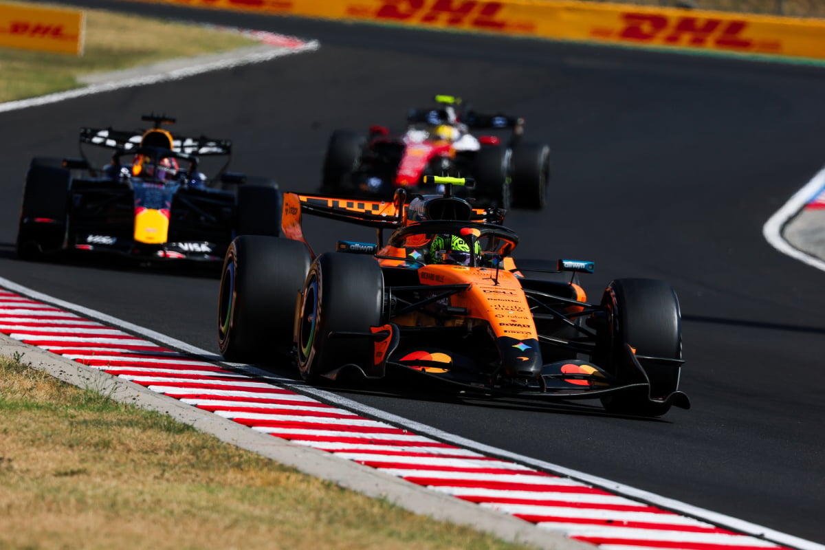 Norris ahead of Verstappen and Hamilton at the Hungaroring