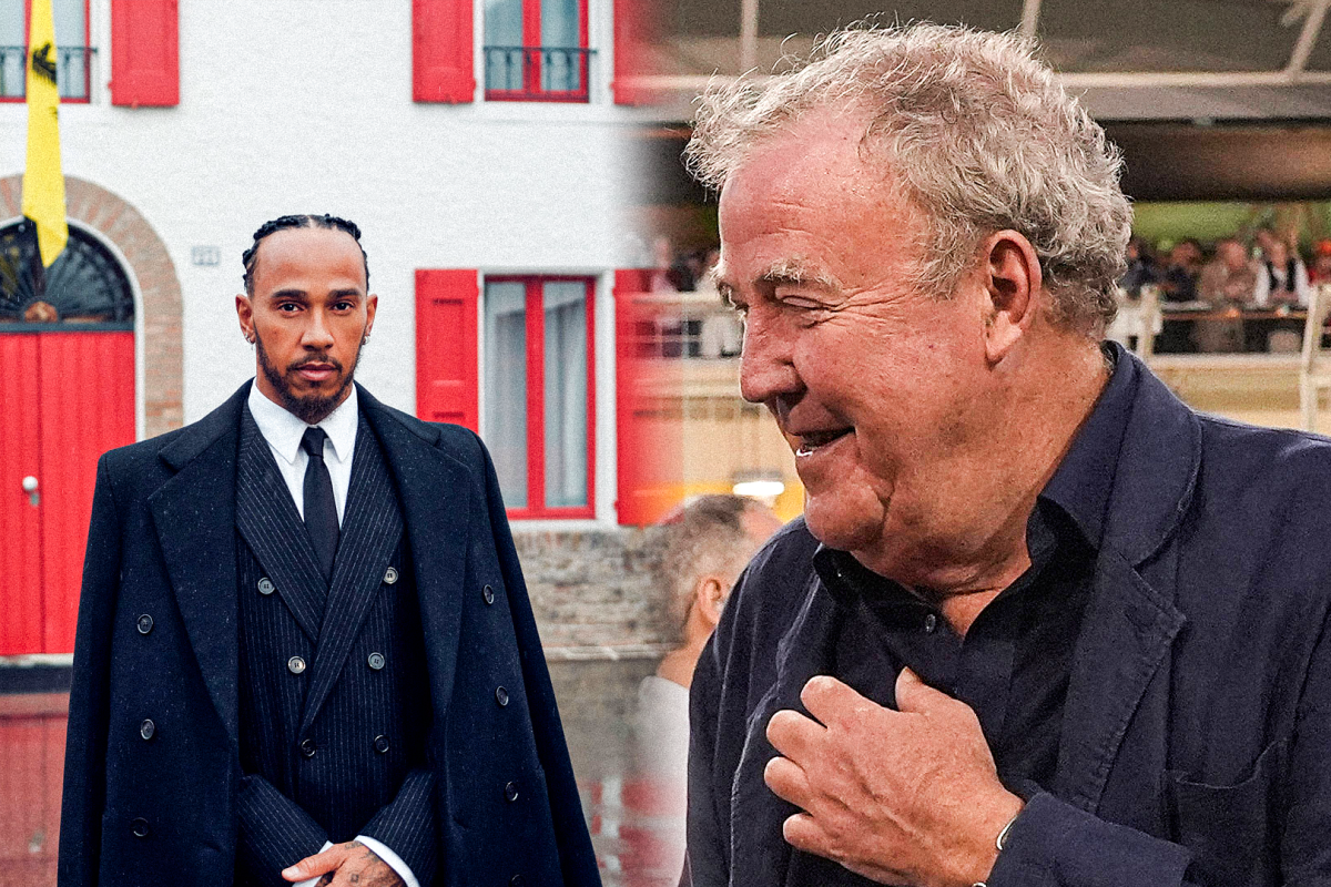 Clarkson steekt de draak met foto van Hamilton bij Ferrari en maakt eigen versie