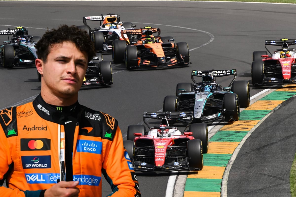 Lando Norris looks on at the Australian Grand Prix race start