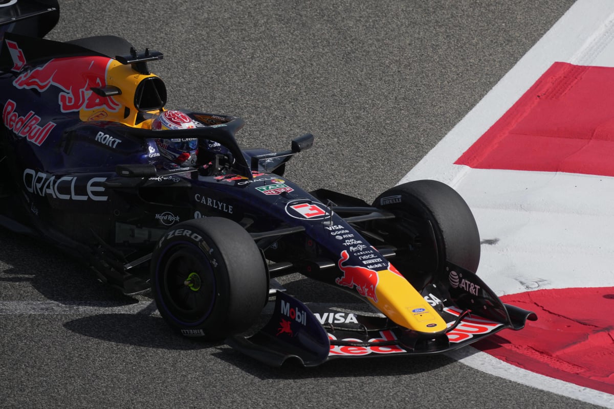 Verstappen during Day 1 of Bahrain Test 1