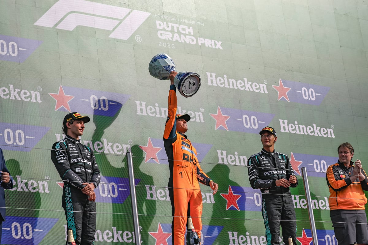 Kimi Antonelli, Lando Norris, George Russell, Dutch GP, 2026
