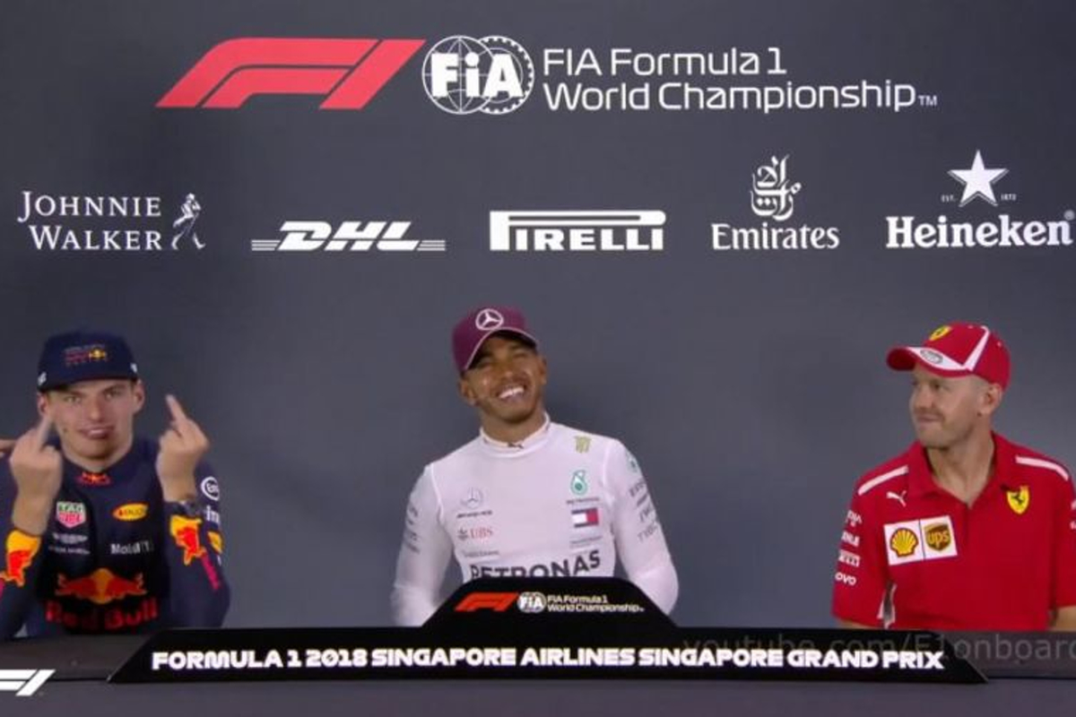 VIDEO: Verstappen gives journalist the finger in Singapore press conference!