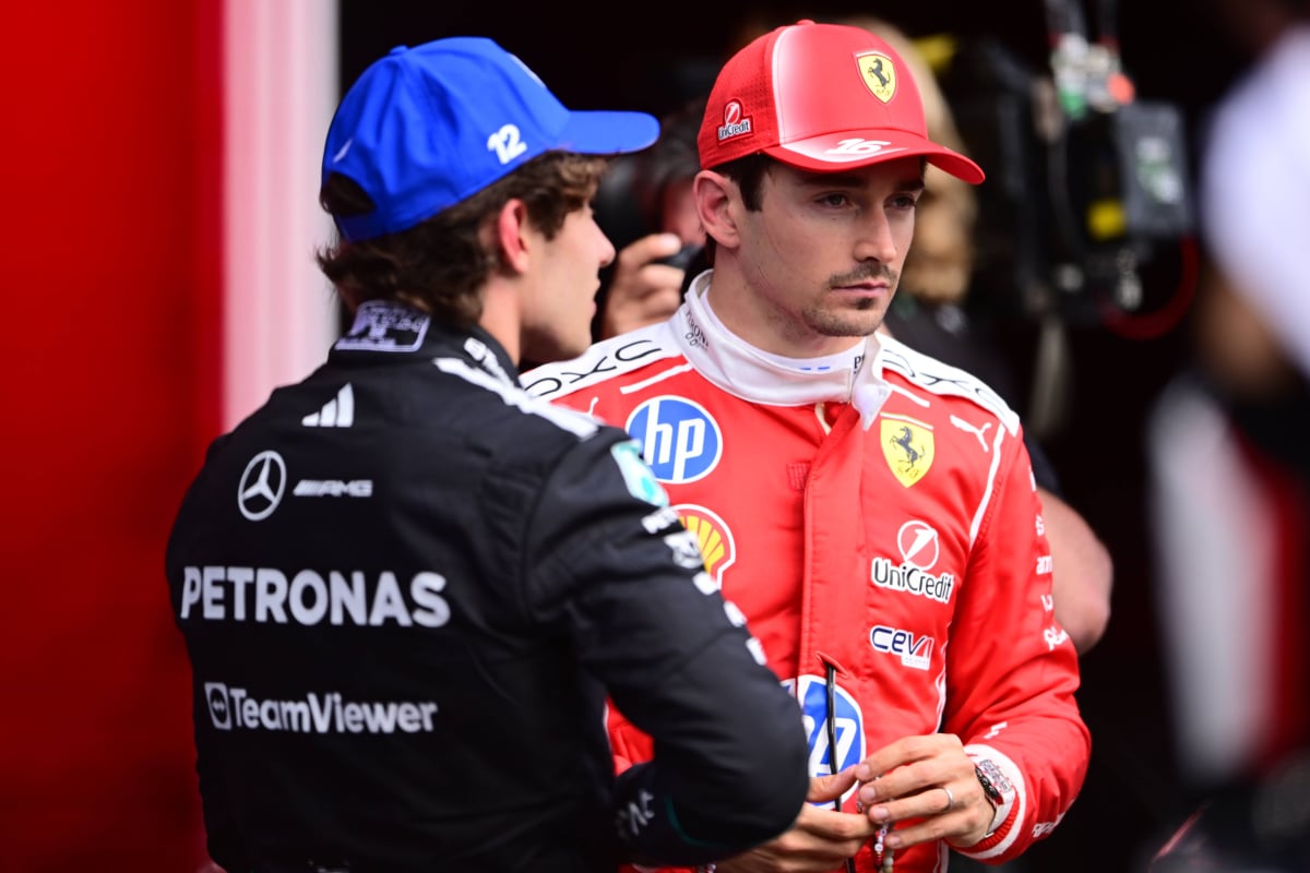 Antonelli and Leclerc after race at Spa-Francorchamps