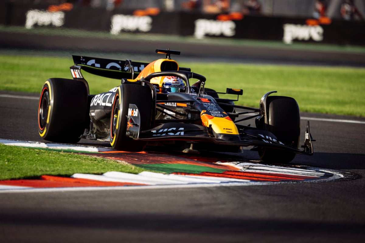 Verstappen during practice in Mexico