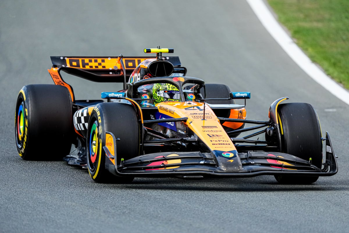 Norris during FP1 at Zandvoort