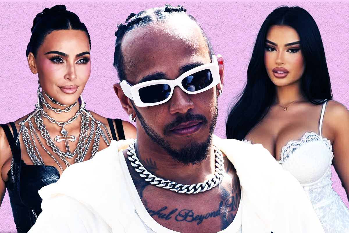 Kim Kardashian, Lewis Hamilton and Julia Medeiros