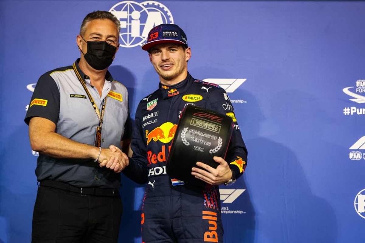 Verstappen receiving the pole position of the year award