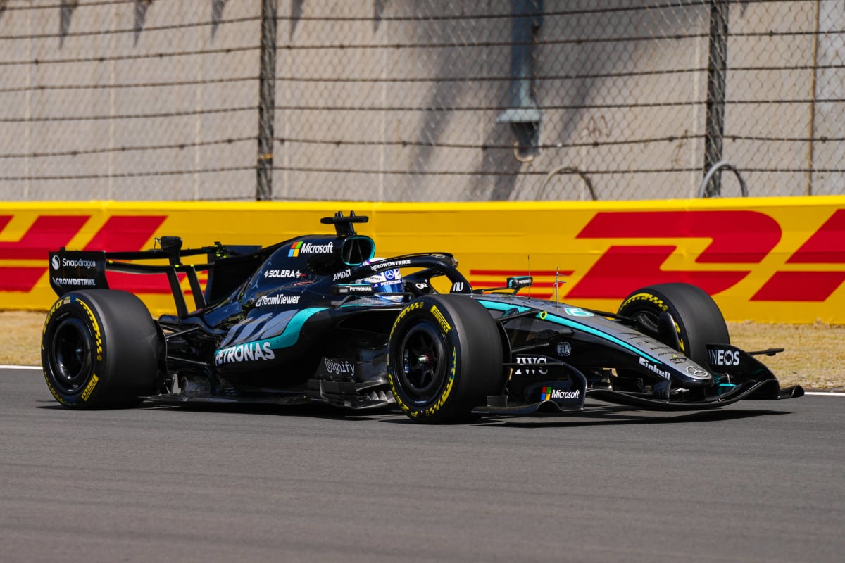 Russell during practice in China