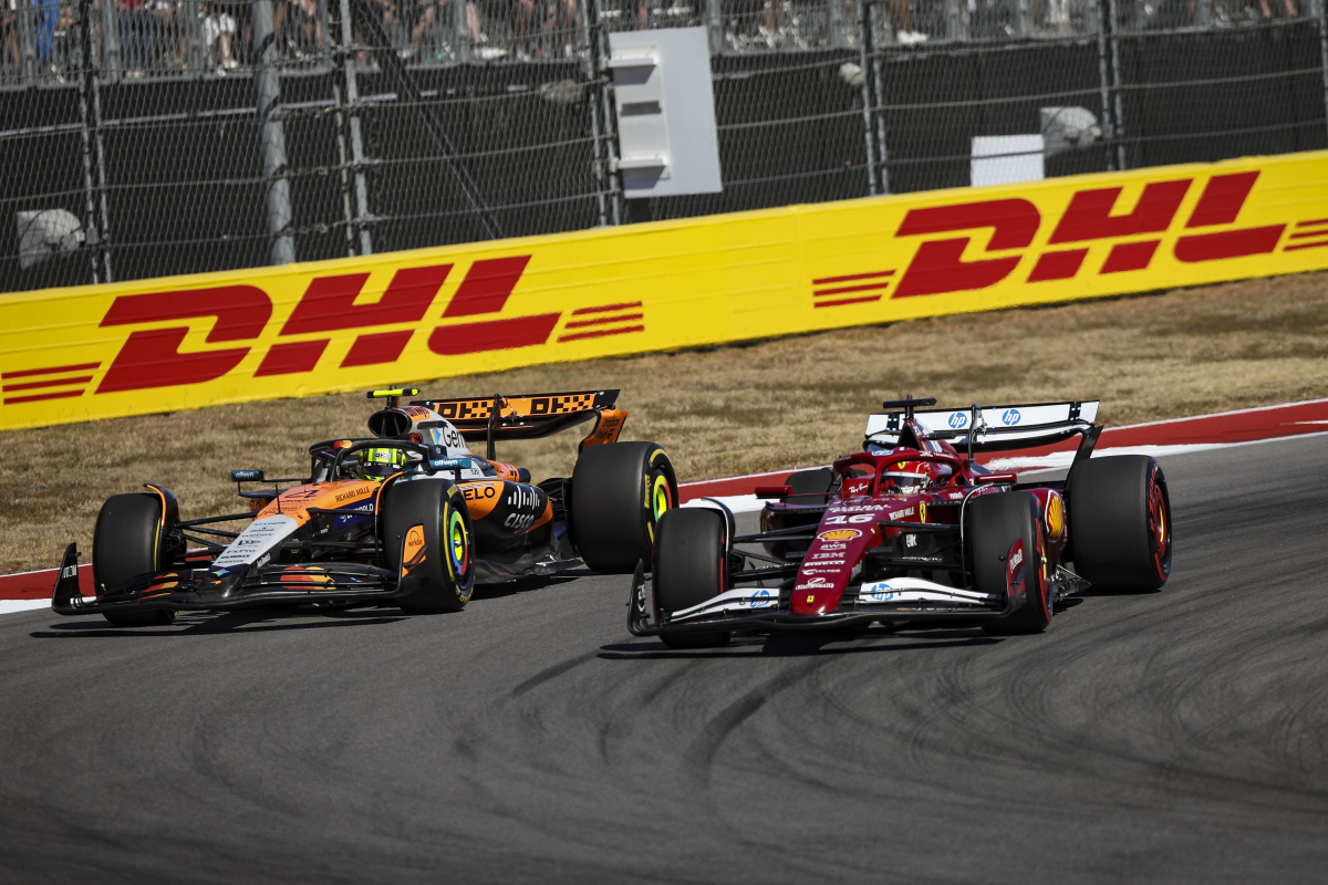 Norris and Leclerc fighting for P2 at COTA