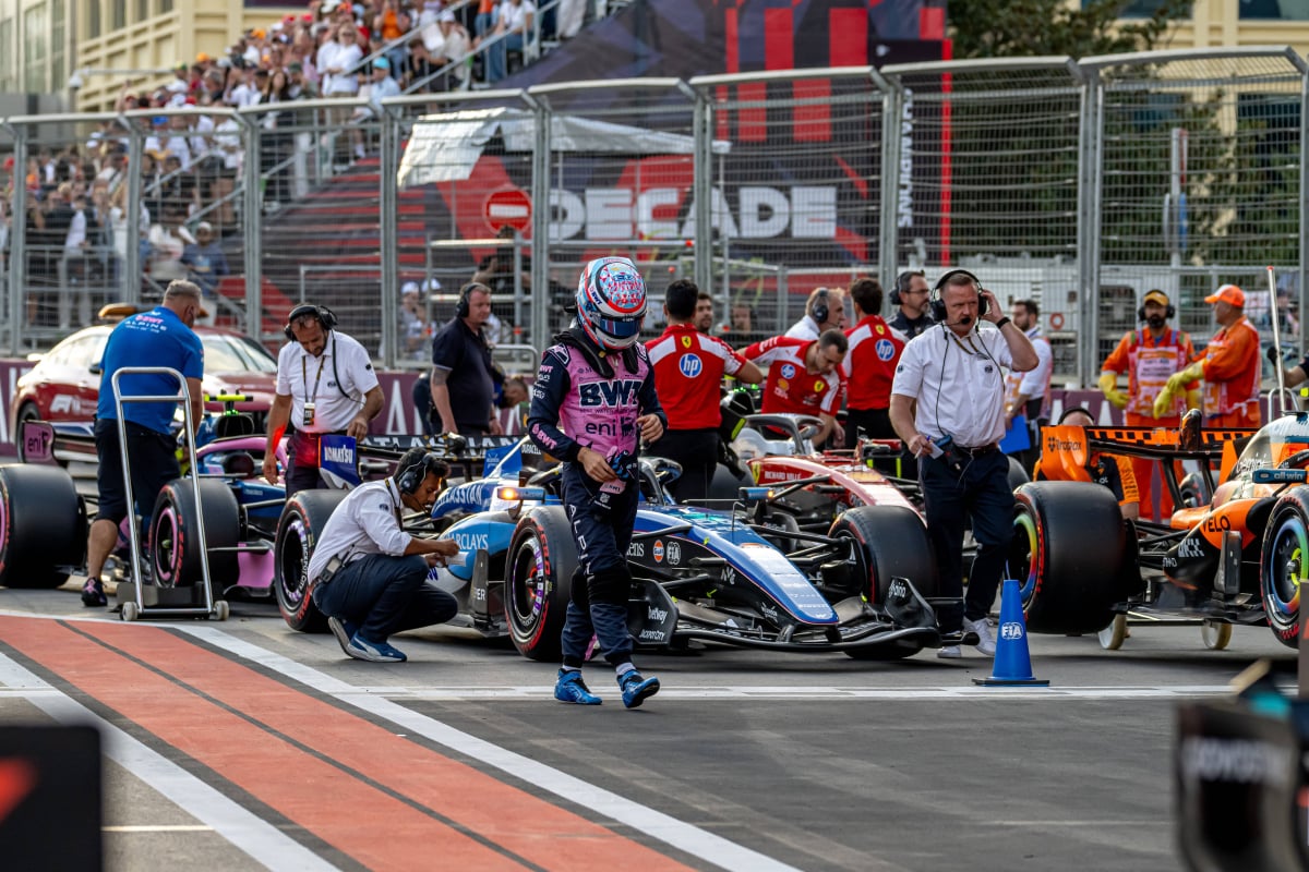 Colapinto after walking back from crash with Gasly in Baku