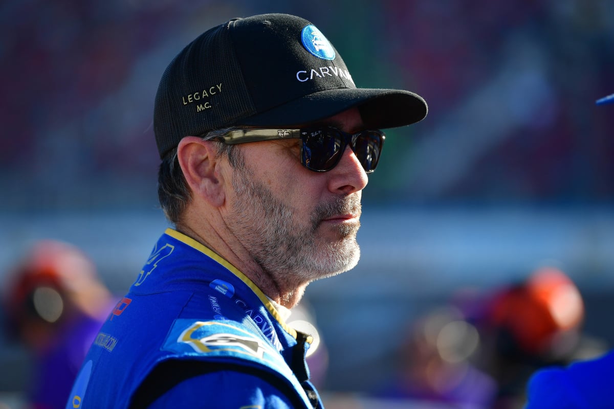 An image of NASCAR legend and Legacy Motor Club owner Jimmie Johnson in 2024