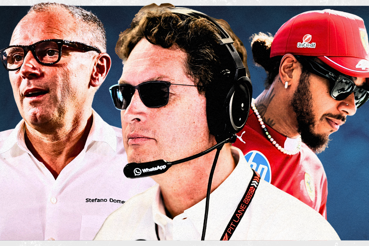 Ola Kallenius, Lewis Hamilton and Stefano Domenicali