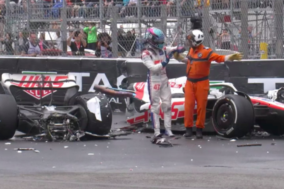 Schumacher Haas shockingly breaks in two after heavy Monaco smash