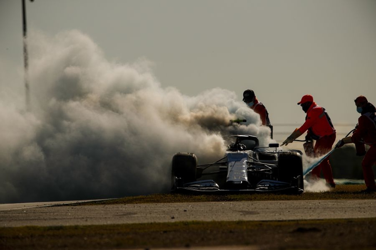 Portuguese GP FP2 spiced up by two red flags; Gasly fire; Stroll-Verstappen collision