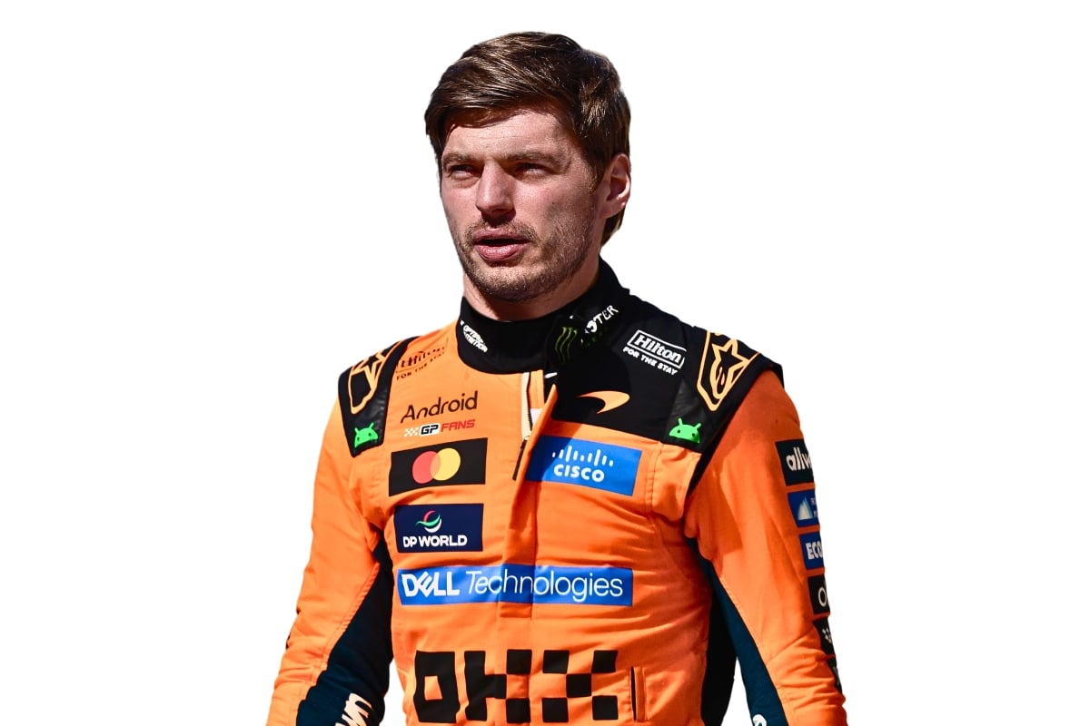 Verstappen in McLaren suit