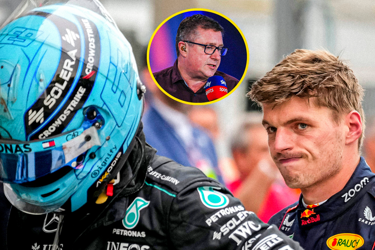 Verstappen, Russell, Crofty, socials