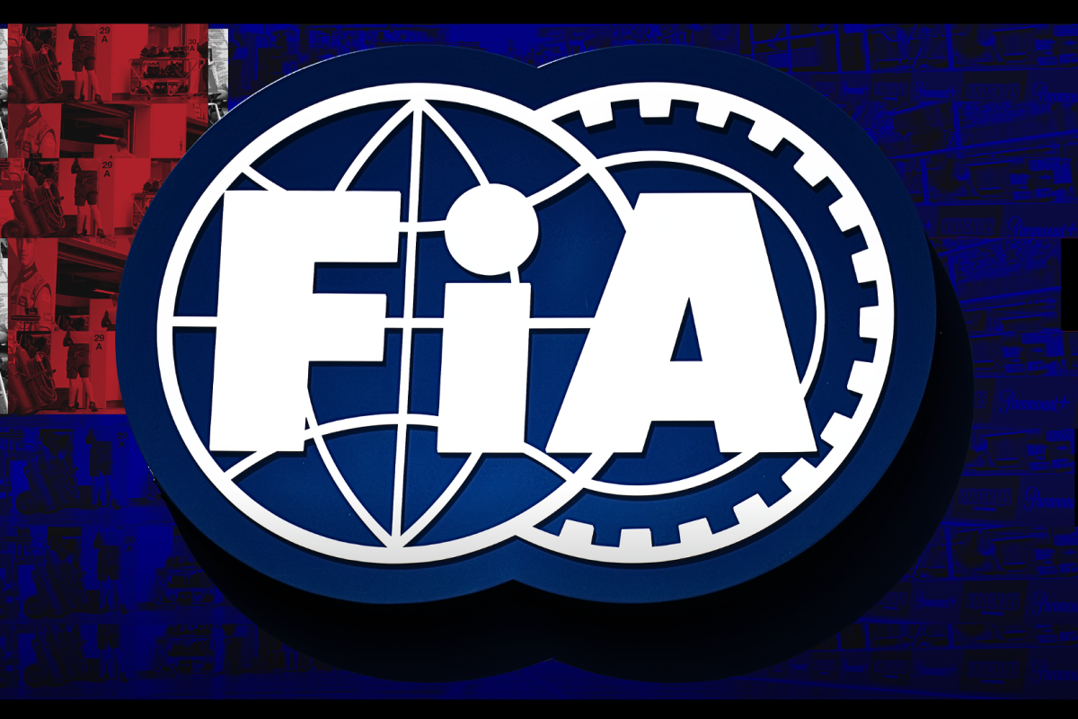The FIA logo in front of the Australian flag
