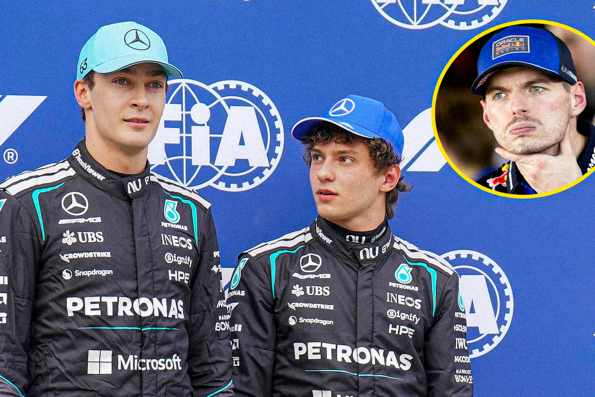 Russell, Antonelli, Verstappen, socials