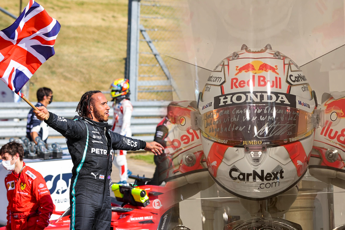 Hamilton, helmet VER, socials X @ Erik van Haren
