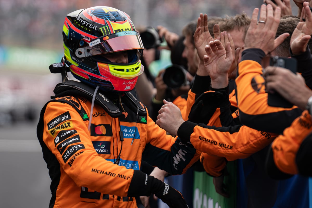 Piastri celebrates with McLaren