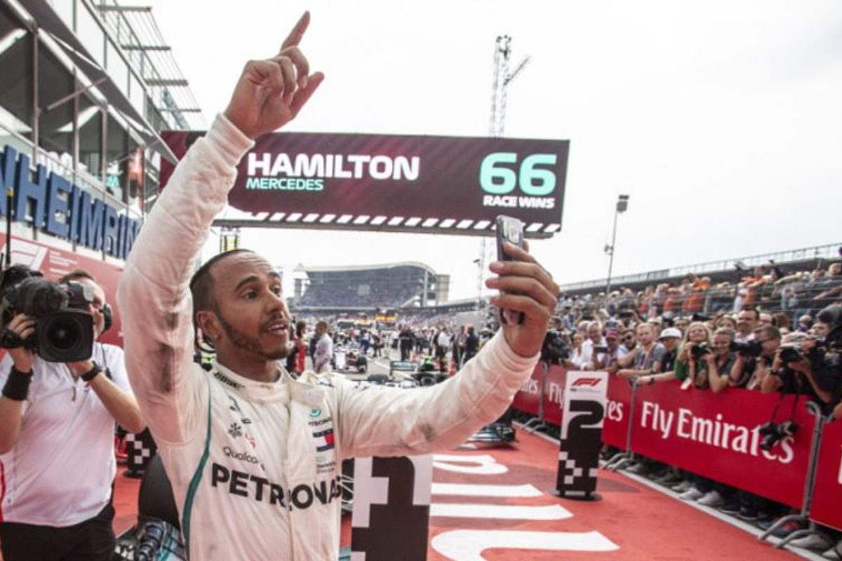 Hamilton using #1 on car in Abu Dhabi