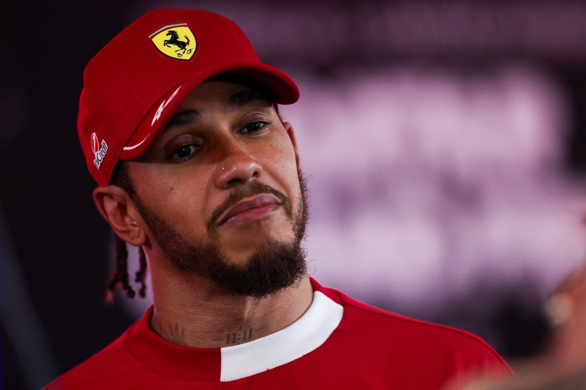 Lewis Hamilton looking miffed at the Qatar Grand Prix