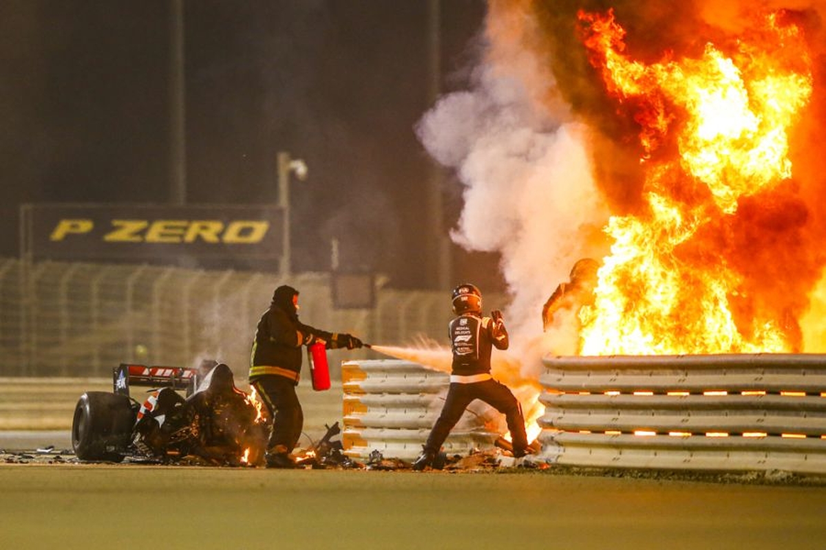 IMAGE GALLERY: Grosjean's frightening fireball crash in pictures