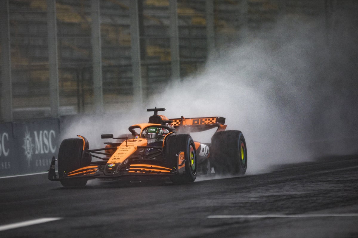 Piastri during qualifying in Sao Paulo