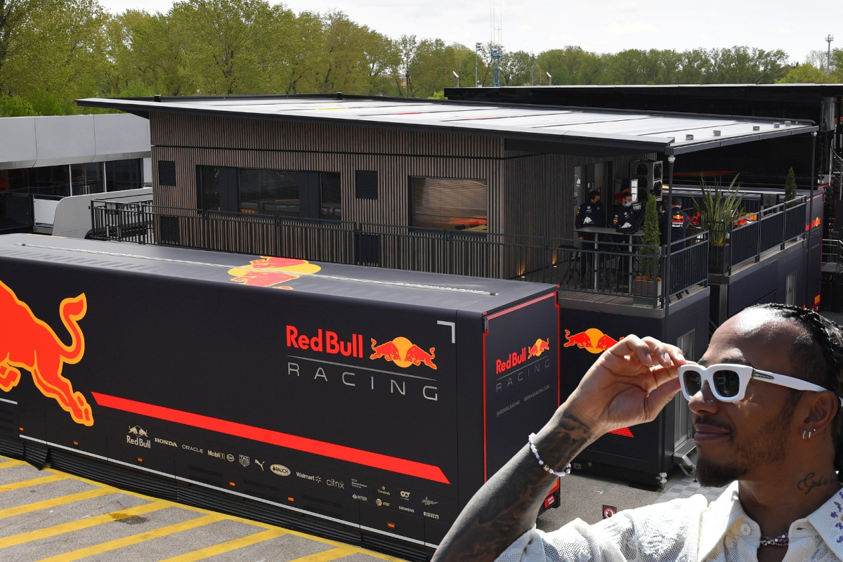 Hamilton caught SPYING on Red Bull near F1 garage