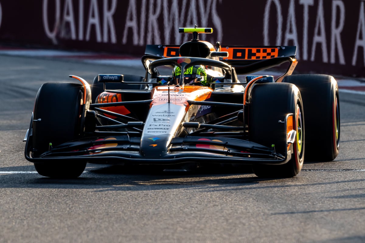 Norris during practice in Mexico