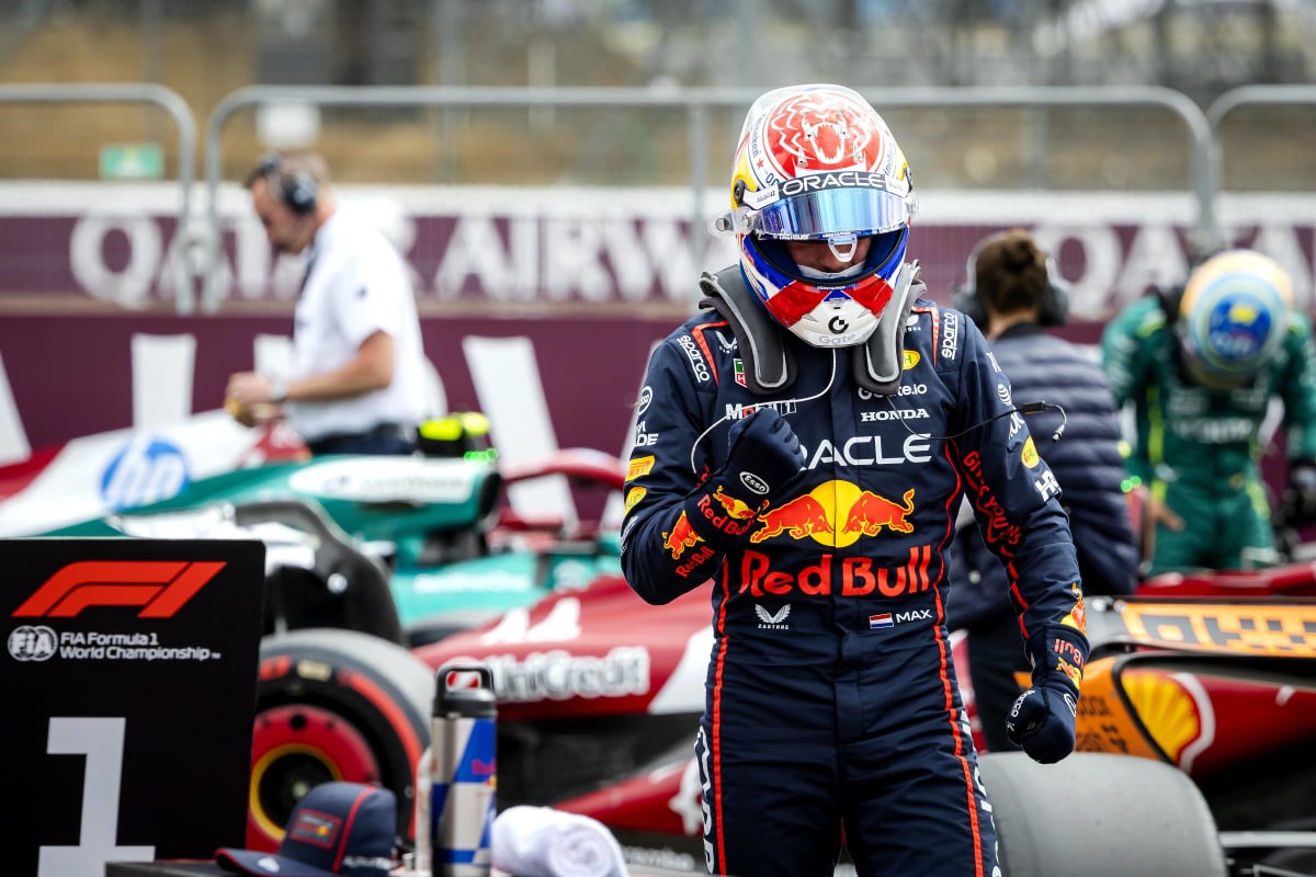 Verstappen celebrates pole at Silverstone