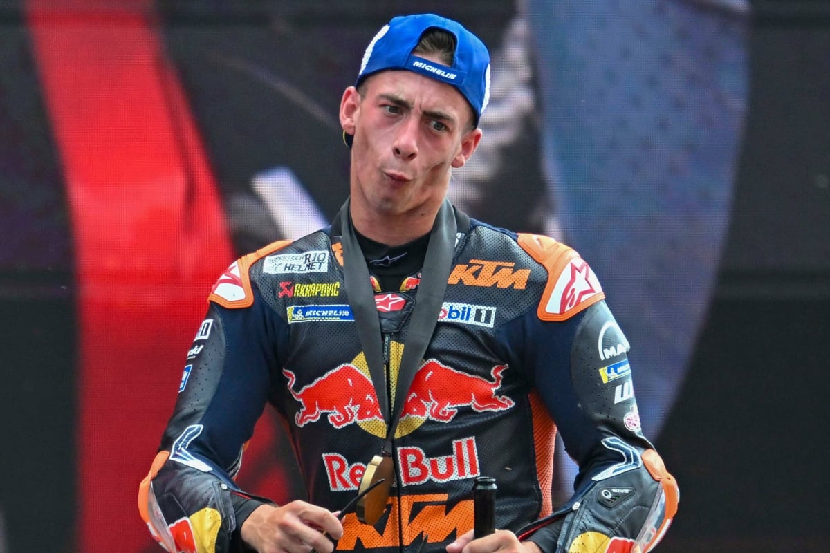 MotoGP rider Pedro Acosta in Red Bull race suit