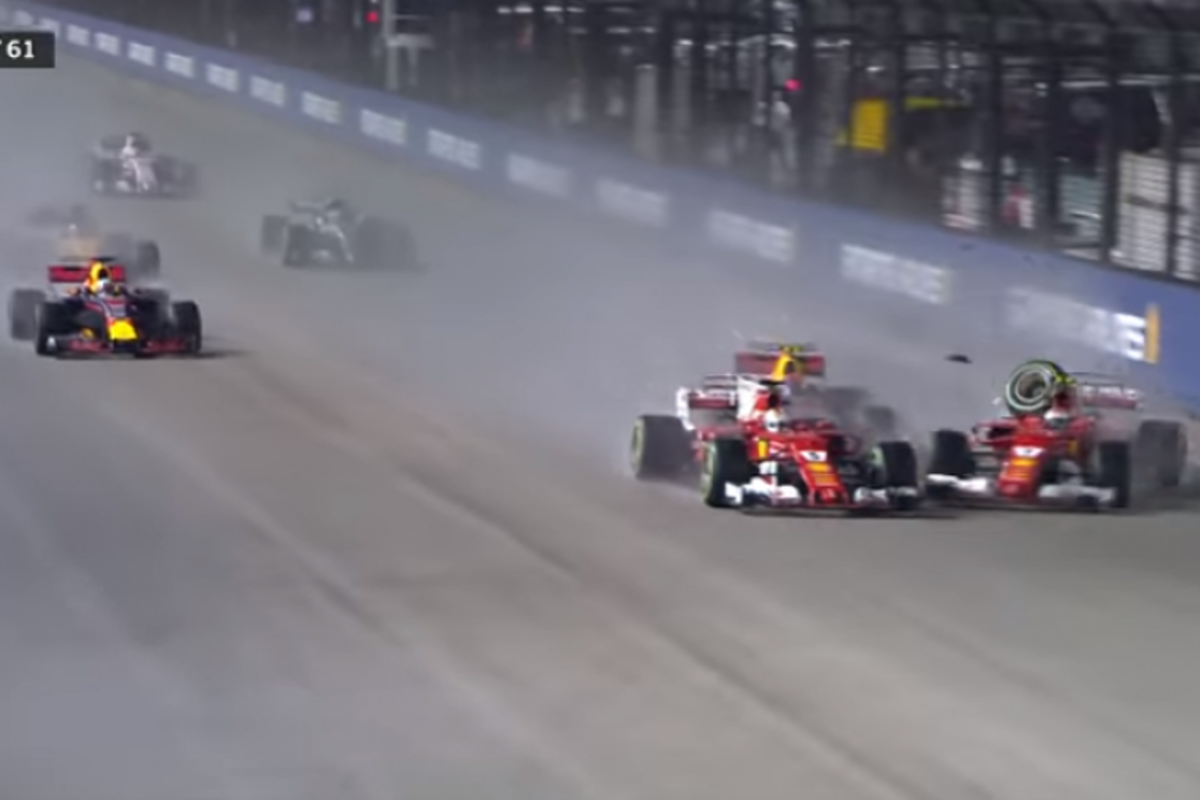 VIDEO: Vettel, Verstappen and Raikkonen's Singapore crash
