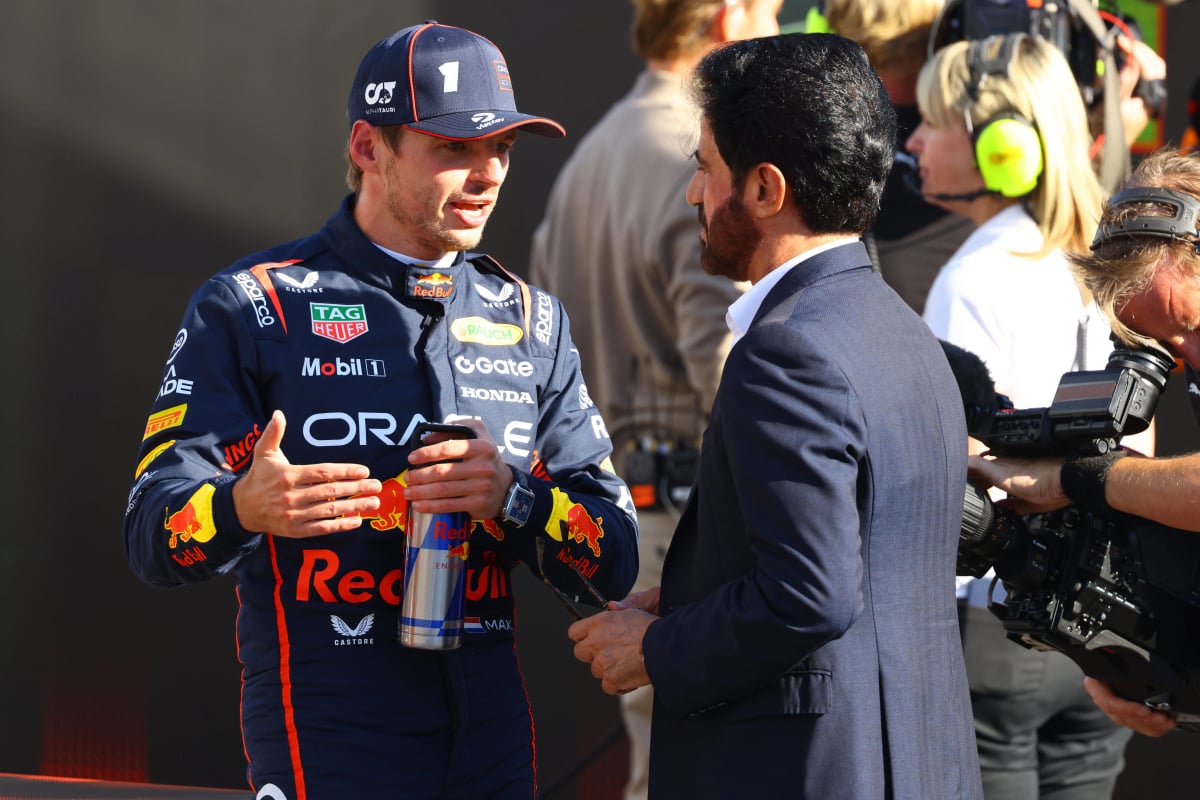 Max Verstappen talking with Ben Sulayem at Monza