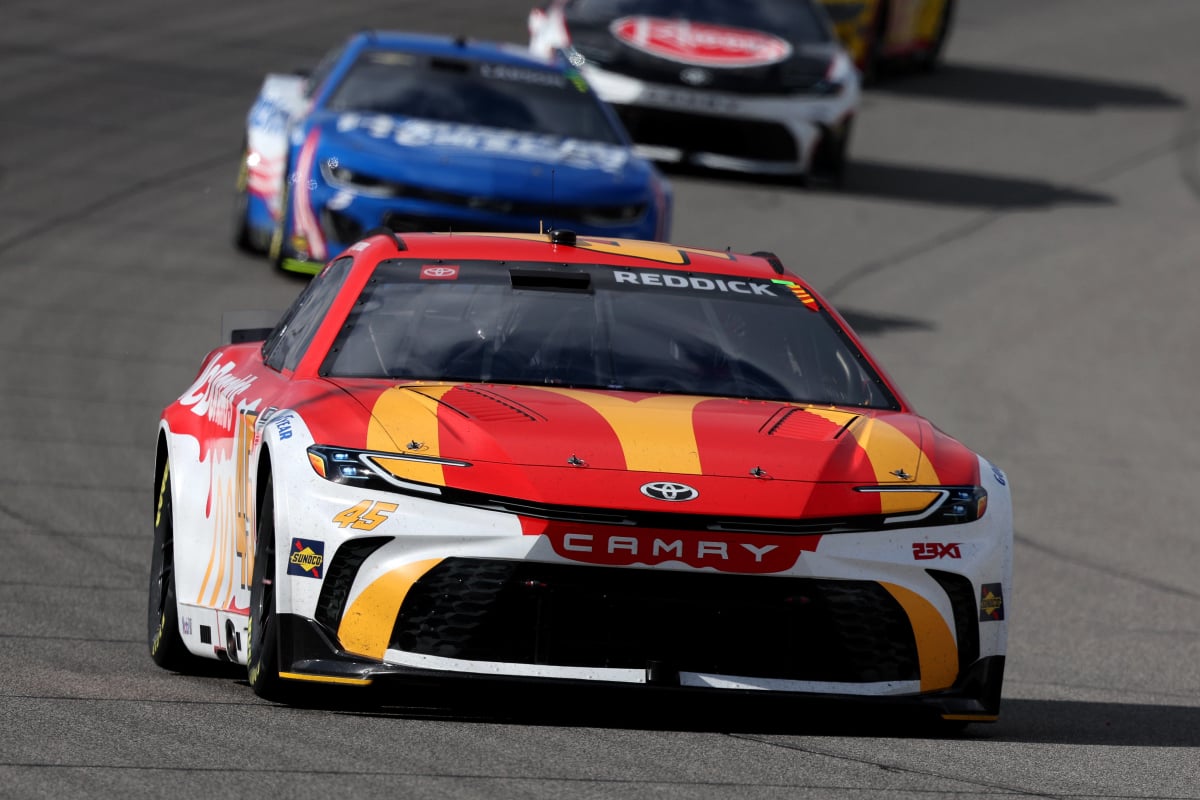 An image of Tyler Reddick's No. 45 Toyota at Michigan International Speedway