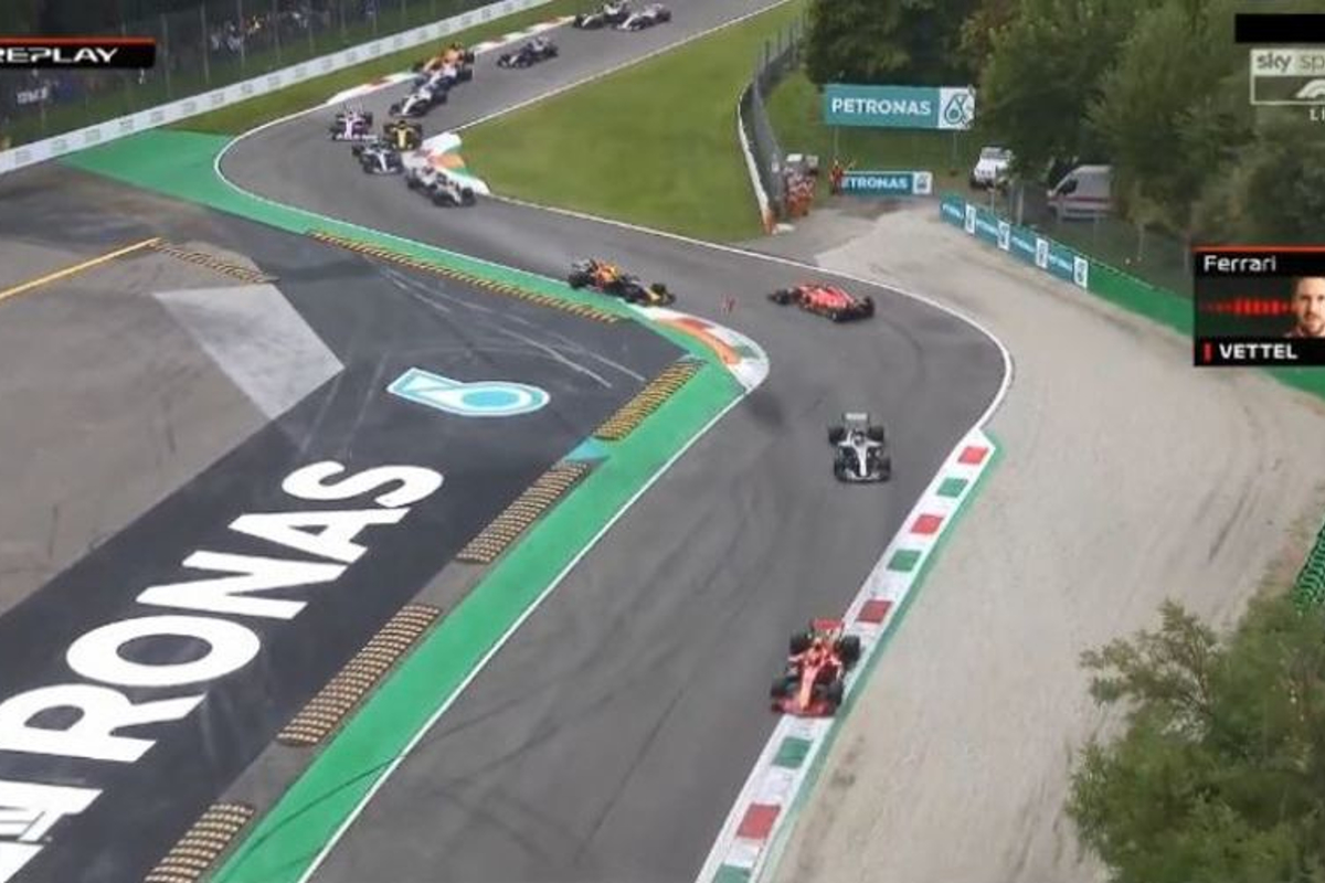 VIDEO: Hamilton and Vettel crash on Monza opening lap!