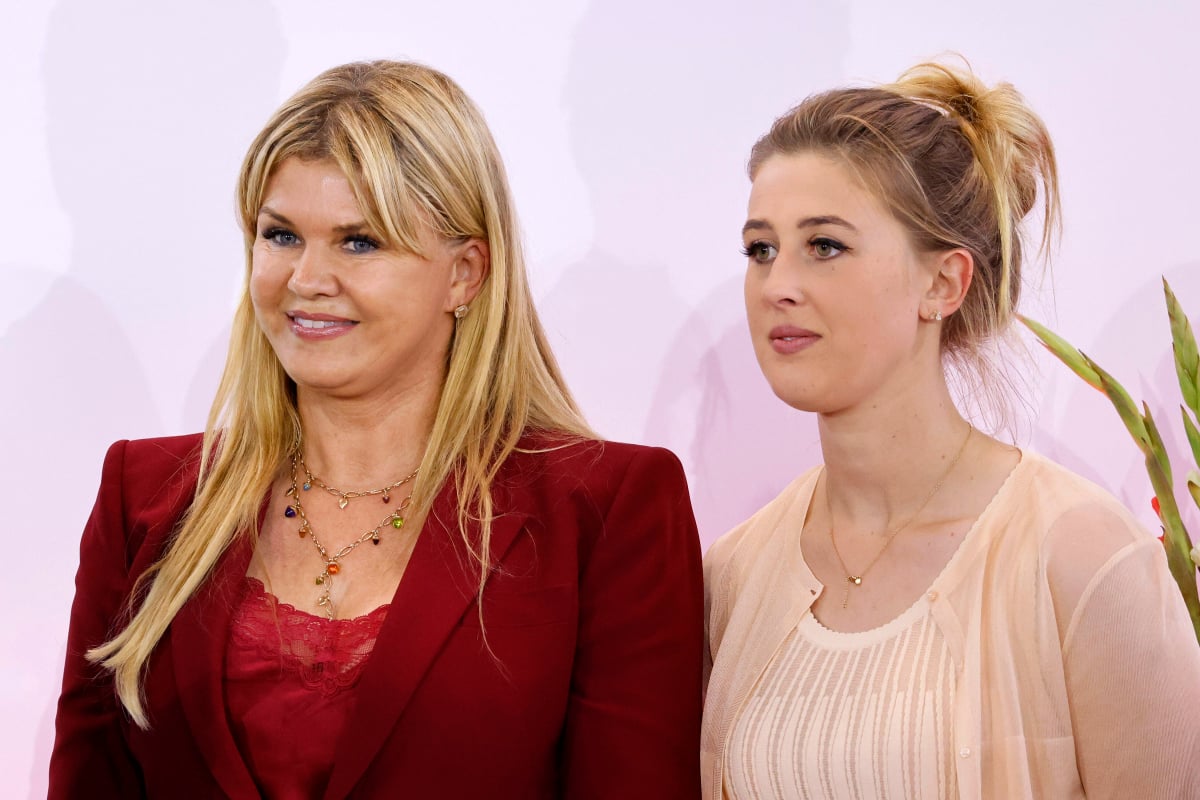 Wife Corinna and daughter Gina of Michael Schumacher