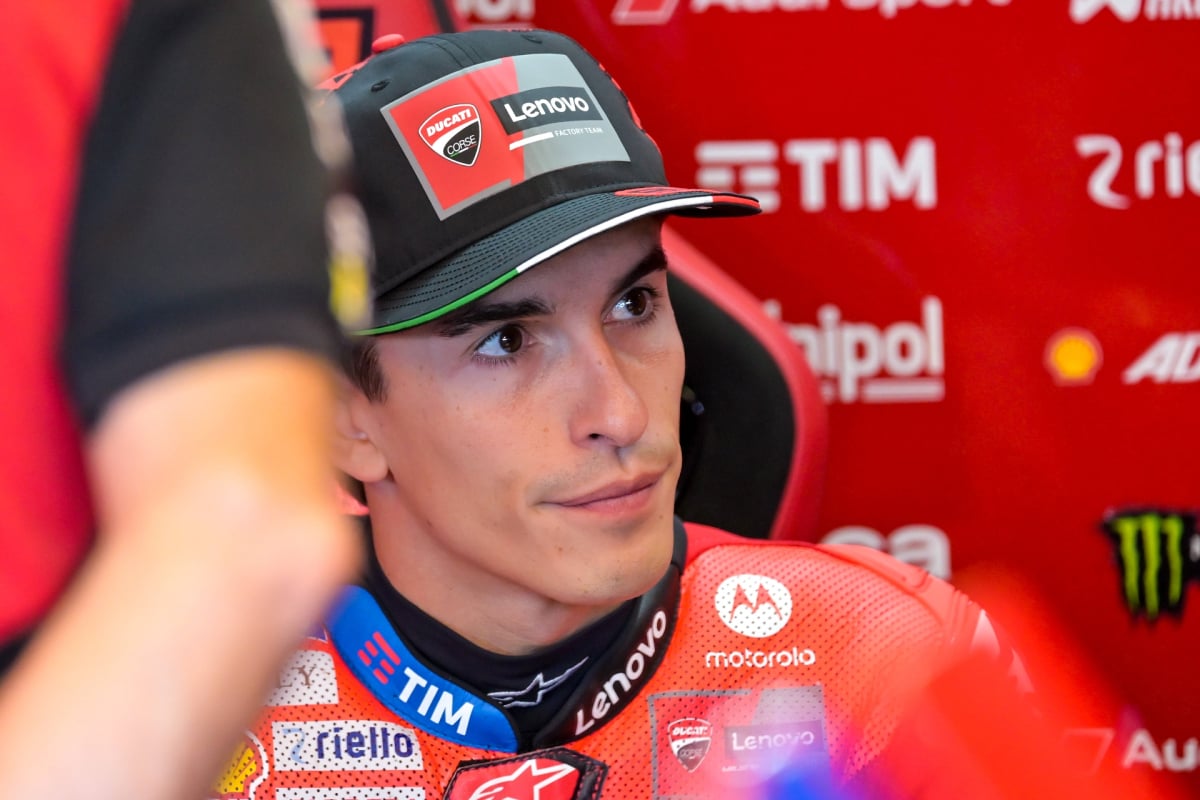 Marc Marquez waiting in the box at the San Marino GP