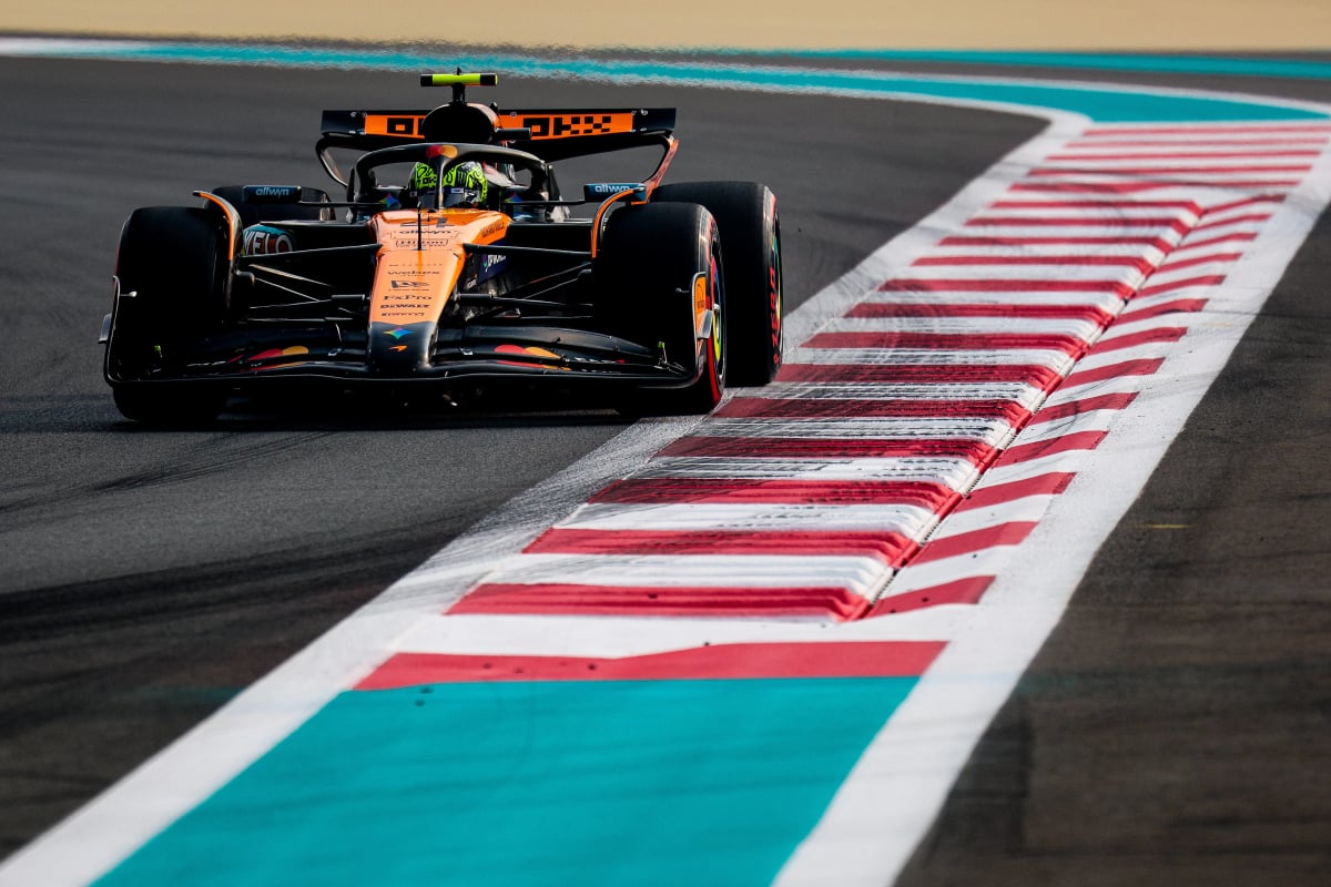 Norris during practice in Abu Dhabi