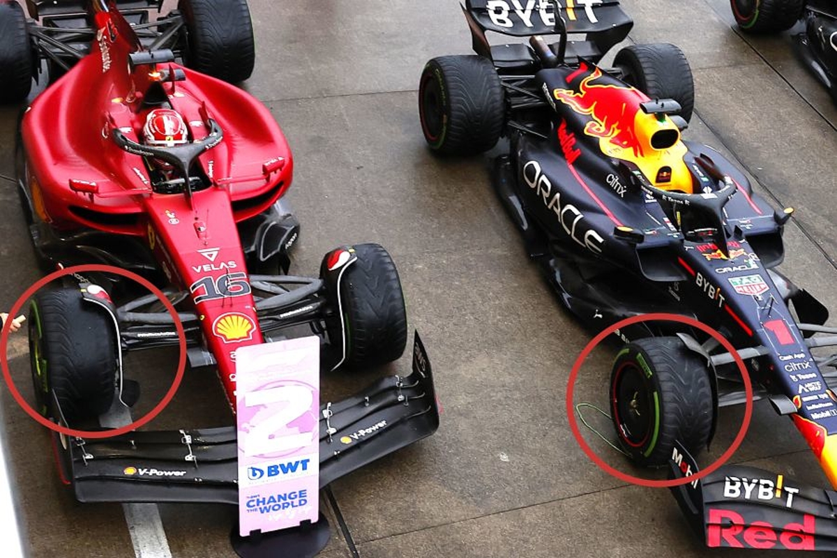 FOTO: Het verschil in bandenslijtage bij Verstappen en Leclerc in Japan