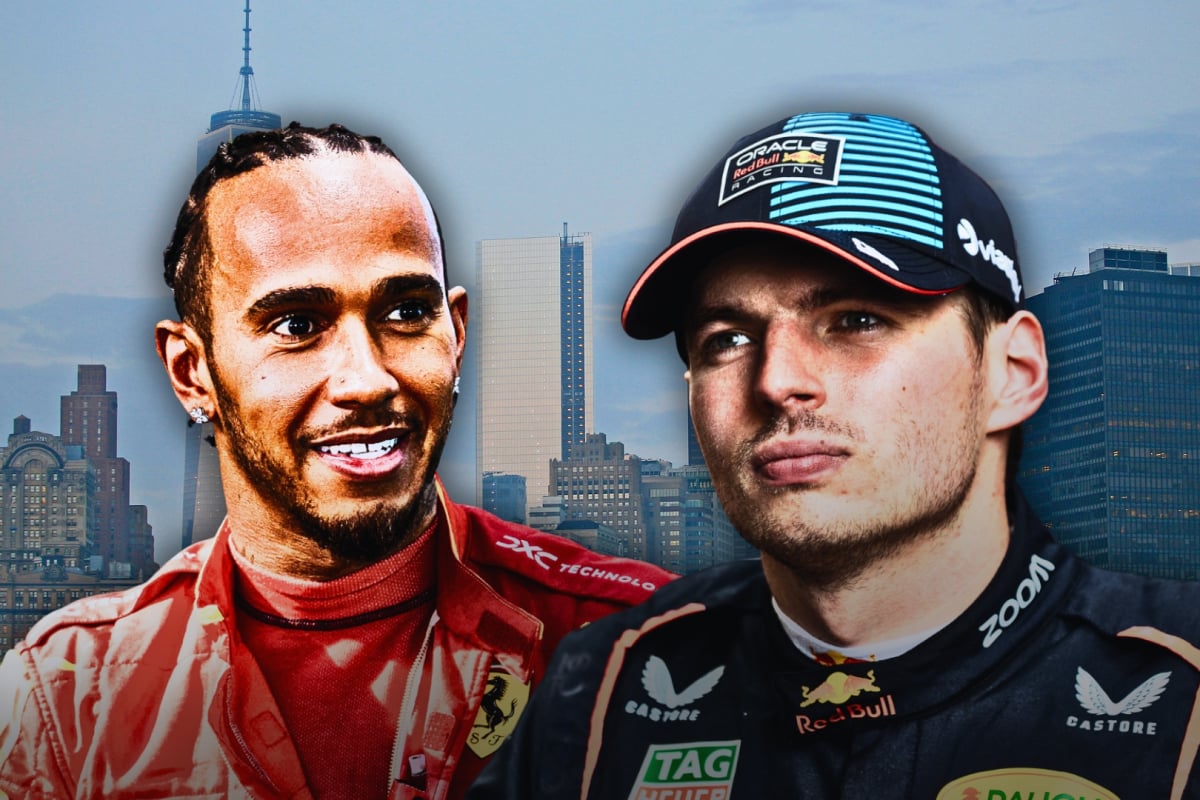 lewis hamilton, max verstappen, new york, ferrari, red bull
