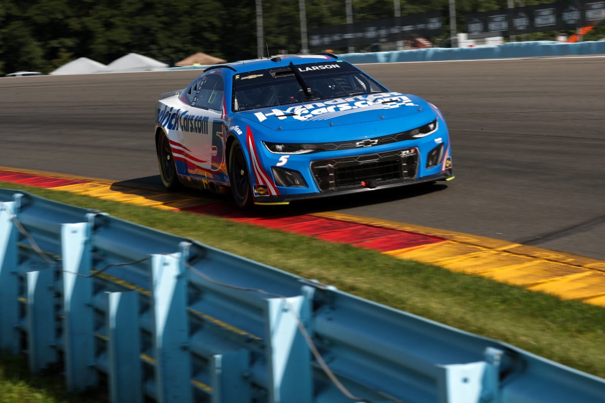 An image of Kyle Larson in the No. 5 Hendrick Motorsports Chevrolet at Watkins Glen