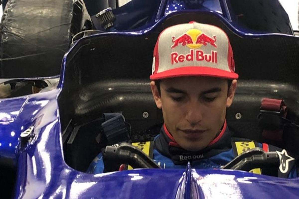 MotoGP champ Marc Marquez begins tests in Red Bull F1 car