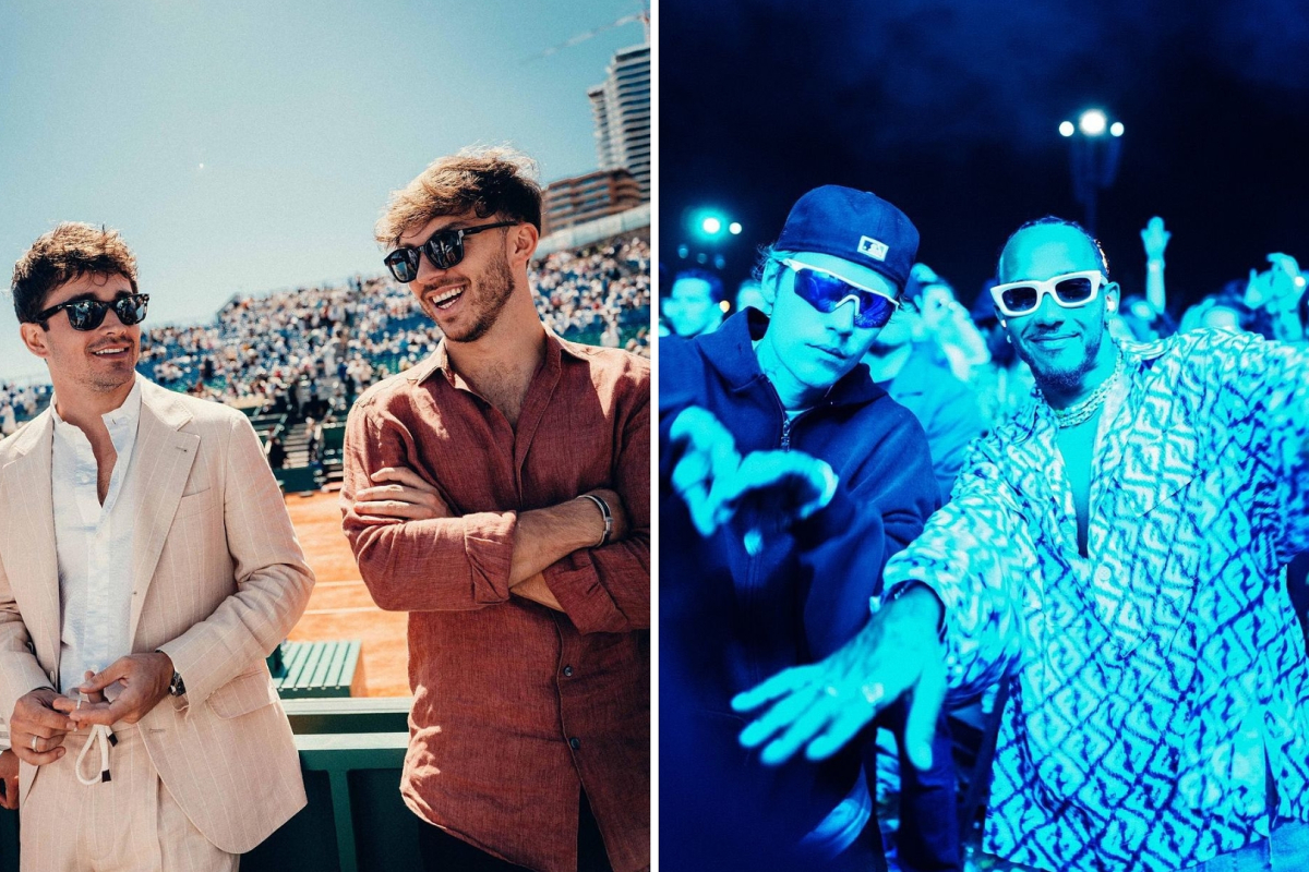 F1 Spring Break: Hamilton in Coachella porpoise party as drivers style it up at Monaco tennis