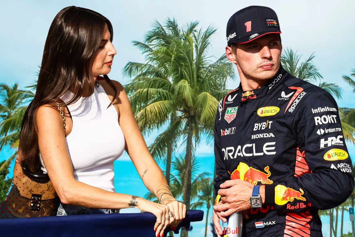 Kelly Piquet watches on as Verstappen gives heated chase