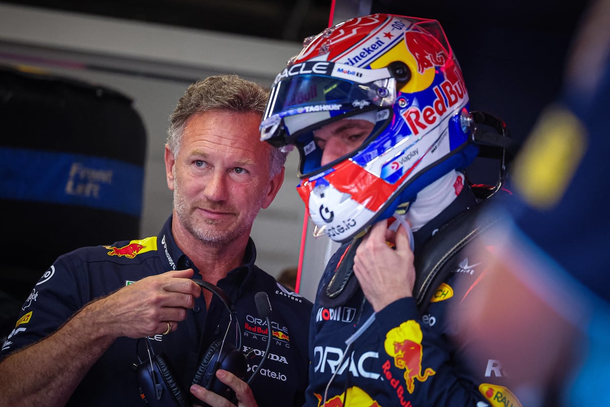 Christian Horner and Max Verstappen in Spain