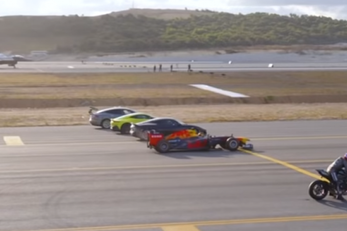 VIDEO: Red Bull F1 car races fighter jet and more in ultimate drag race!