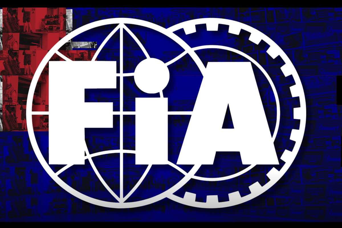 The FIA logo in front of the Australian flag