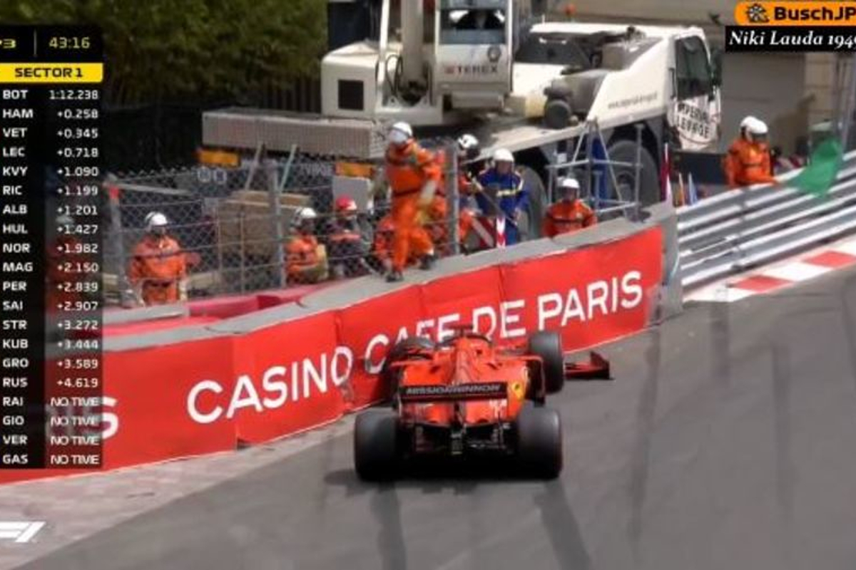 VIDEO: Vettel hits Monaco barriers in Saturday practice!