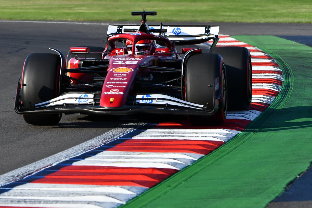 Leclerc during practice in Mexico